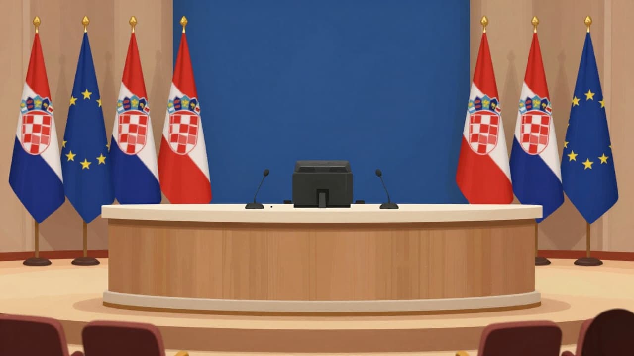 Speaker in the Government press room