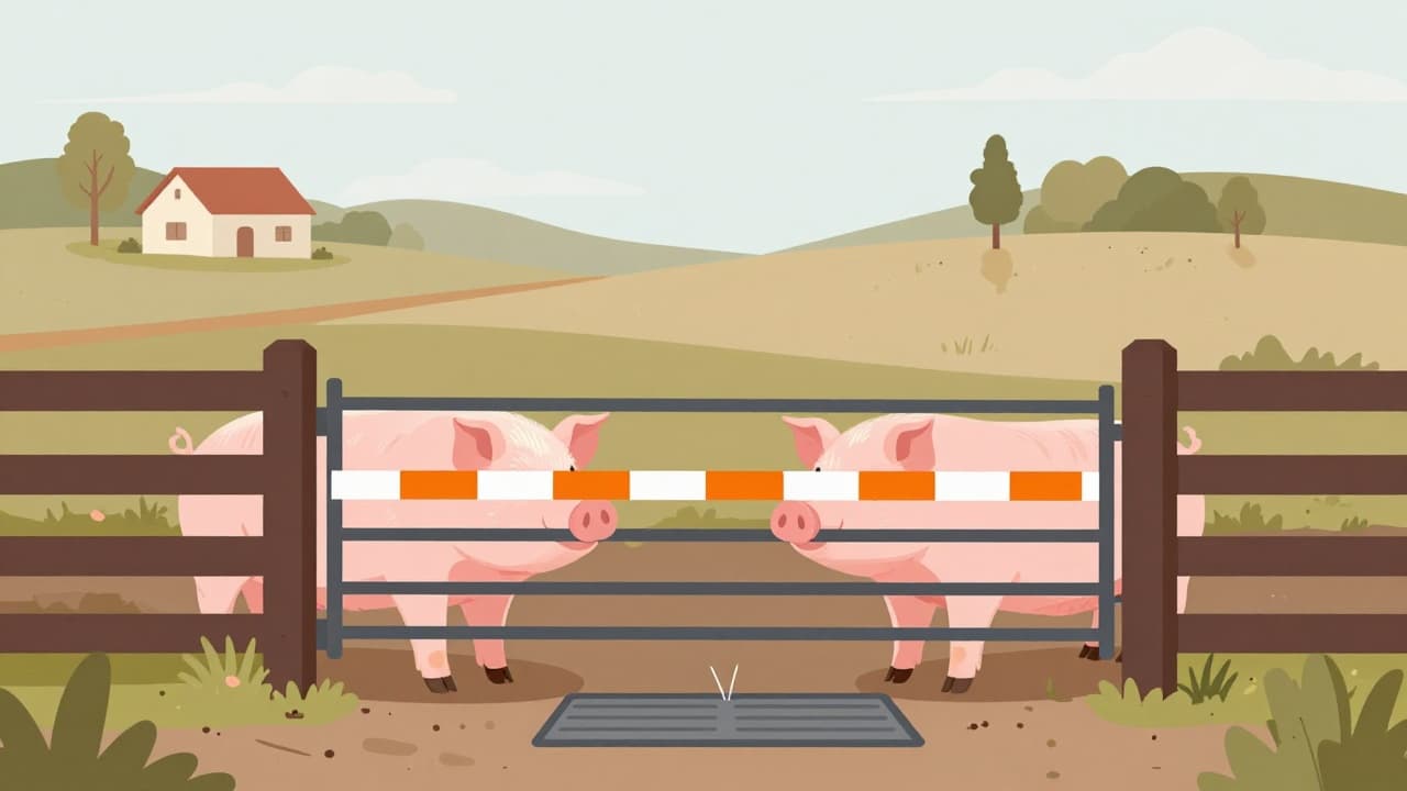 Biosigurnosne mjere na svinjogojskoj farmi, ilustracija