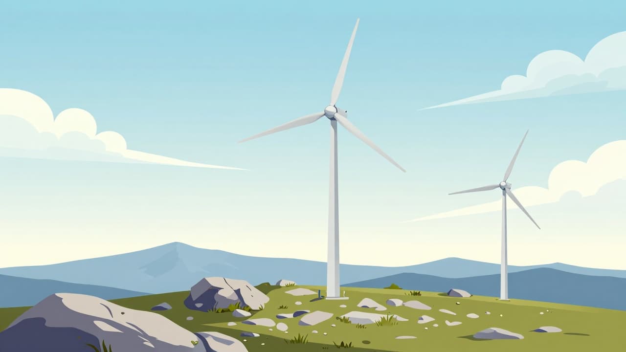 Ilustracija: vjetroelektrane na ličkoj visoravni